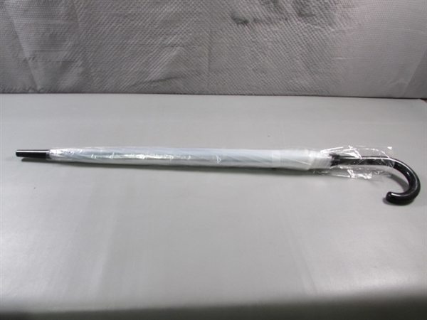 NEW - PAIR OF CLEAR UMBRELLAS