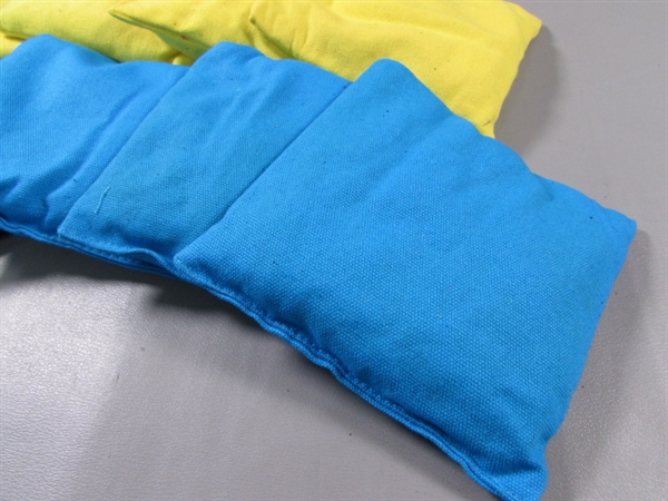 BLUE/GOLD CORNHOLE BAGS W/BAG