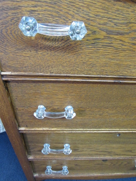 ANTIQUE OAK HIGHBOY DRESSER