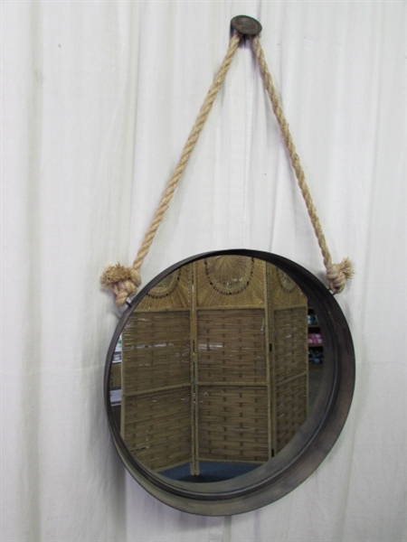 RUSTIC METAL FRAMED FARMHOUSE MIRROR