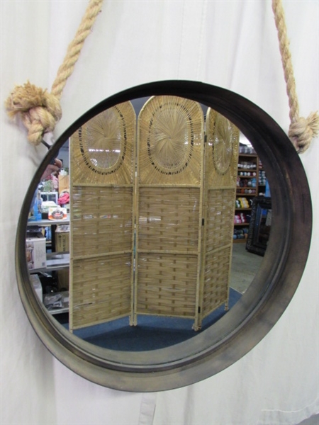 RUSTIC METAL FRAMED FARMHOUSE MIRROR
