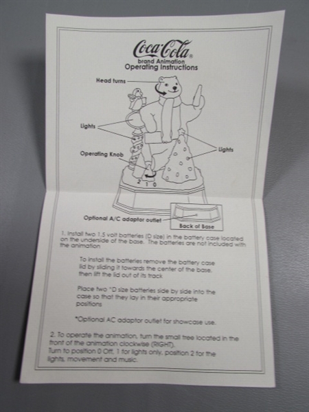 ANIMATED/MUSICAL COCA-COLA BEAR