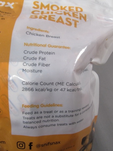 SNIF-SNAX SMOKED CHICKEN BREAST 3 LB DOG TREATS