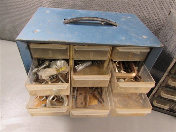 2 HARDWARE STORAGE DRAWERS W/HARDWARE