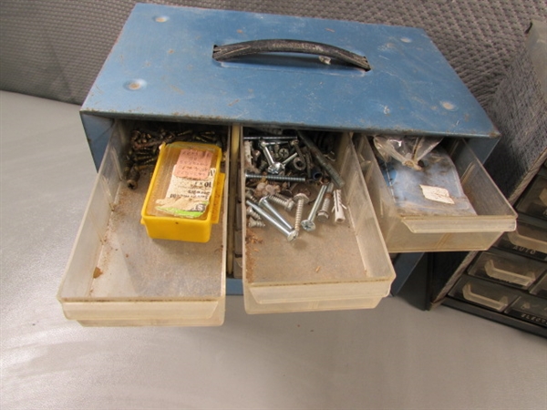 2 HARDWARE STORAGE DRAWERS W/HARDWARE