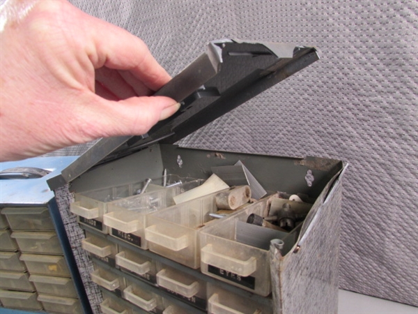 2 HARDWARE STORAGE DRAWERS W/HARDWARE