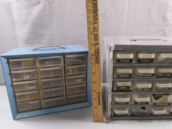 2 HARDWARE STORAGE DRAWERS W/HARDWARE
