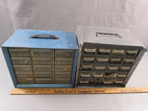 2 HARDWARE STORAGE DRAWERS W/HARDWARE
