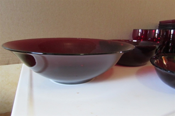 RUBY RED GLASS DINNERWARE