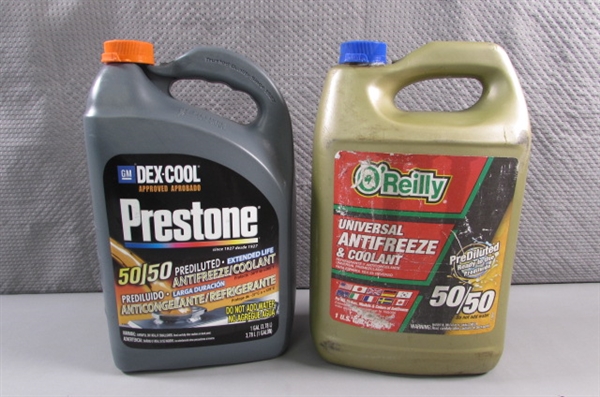 2 NEW 1-GALLON 50/50 ANTIFREEZE