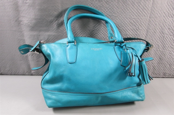 TEAL COACH HANDBAG