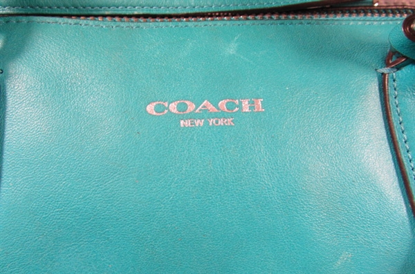 TEAL COACH HANDBAG