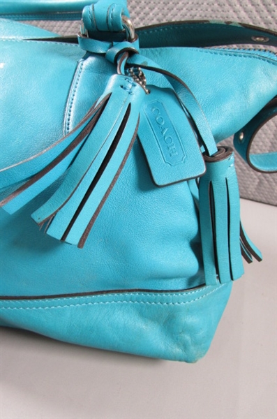 TEAL COACH HANDBAG