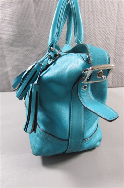 TEAL COACH HANDBAG