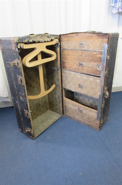 ANTIQUE WARDROBE TRUNK