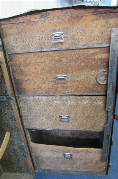ANTIQUE WARDROBE TRUNK