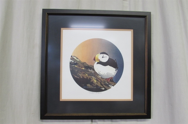 PUFFIN PRINT SIGNED BY ARTIST BYRON BIRDSALL