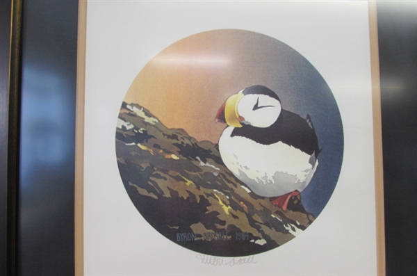 PUFFIN PRINT SIGNED BY ARTIST BYRON BIRDSALL