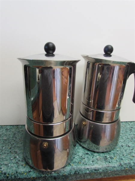 STAINLESS STEEL COFFEE CUPS AND MAKERS