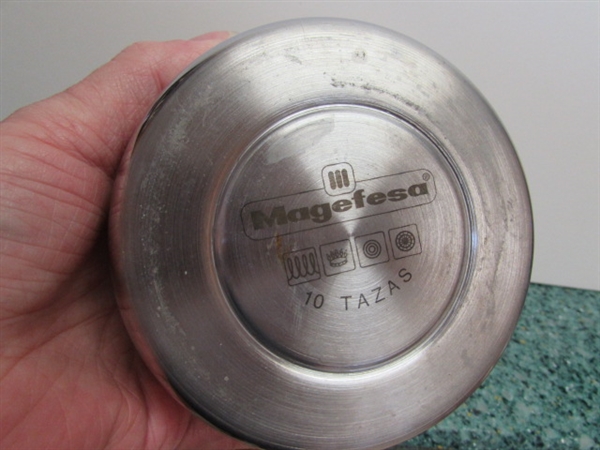 STAINLESS STEEL COFFEE CUPS AND MAKERS