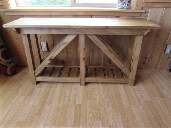 RUSTIC WOOD HALL STAND/SOFA TABLE