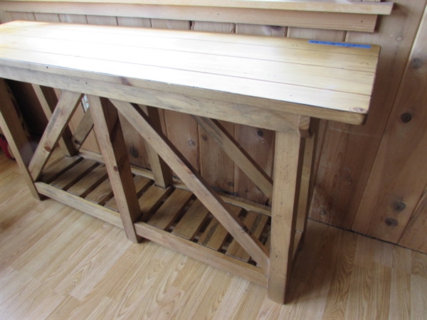 RUSTIC WOOD HALL STAND/SOFA TABLE