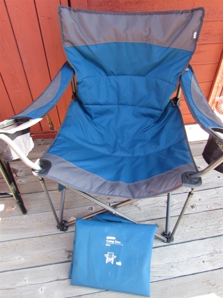 REI EXTRA LARGE CAMP CHAIR AND ALPS FOLDING CHAIR