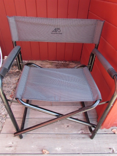 REI EXTRA LARGE CAMP CHAIR AND ALPS FOLDING CHAIR