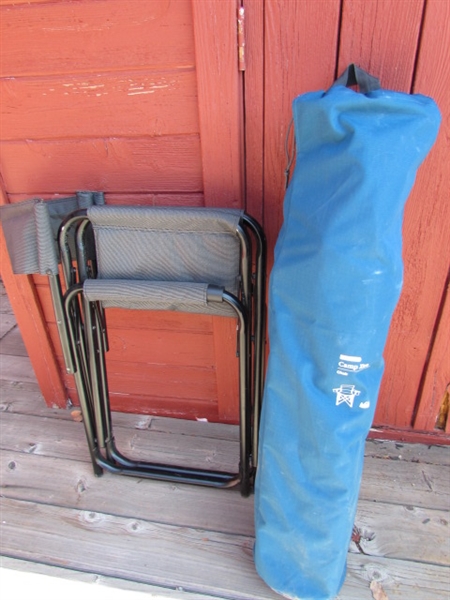 REI EXTRA LARGE CAMP CHAIR AND ALPS FOLDING CHAIR