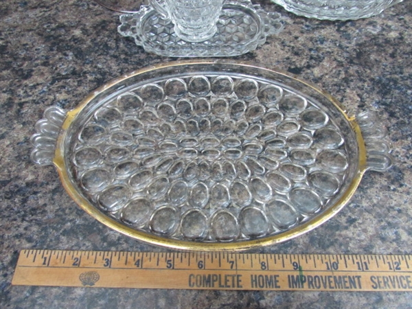 VINTAGE PRESSED GLASS SERVING DISHES