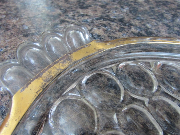 VINTAGE PRESSED GLASS SERVING DISHES