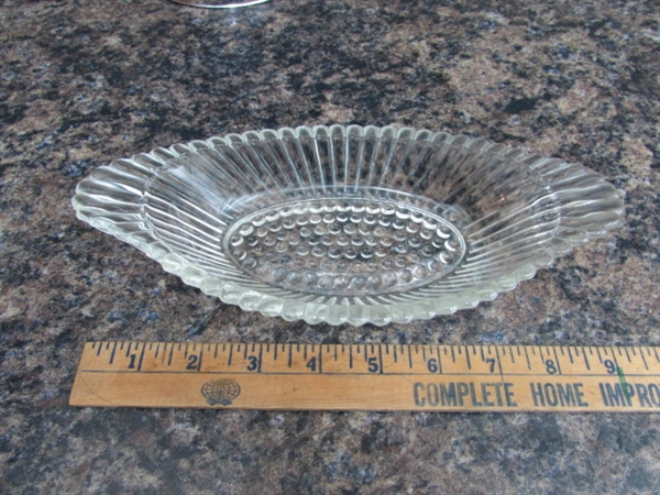 VINTAGE PRESSED GLASS SERVING DISHES