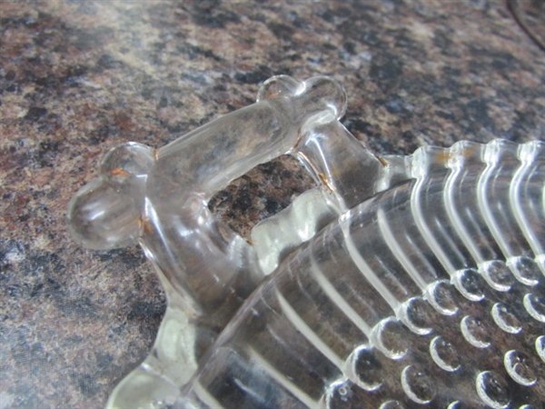VINTAGE PRESSED GLASS SERVING DISHES