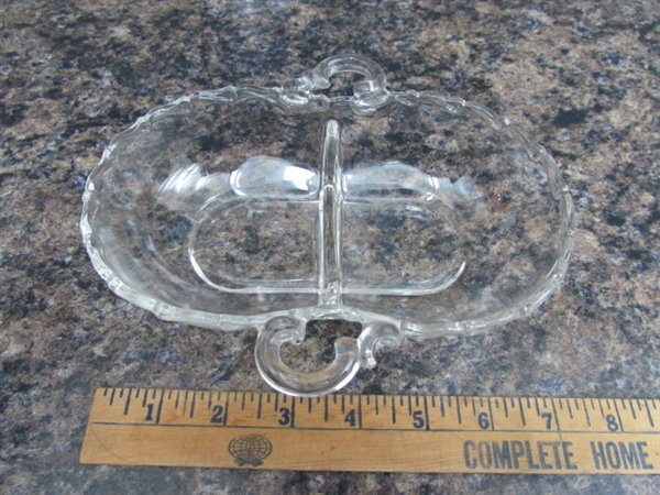 VINTAGE PRESSED GLASS SERVING DISHES