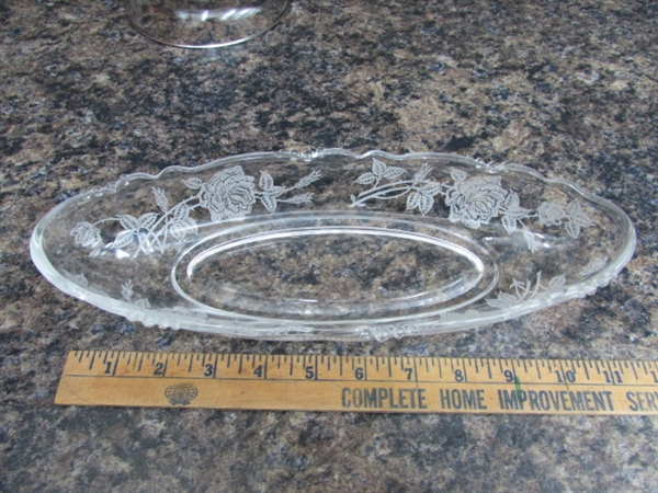 VINTAGE PRESSED GLASS SERVING DISHES