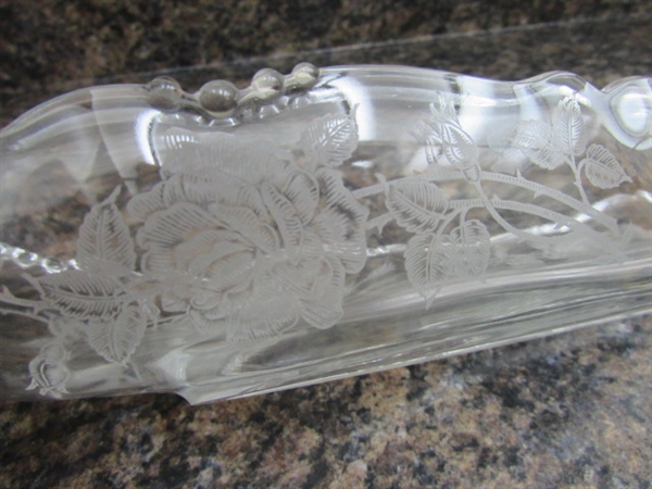 VINTAGE PRESSED GLASS SERVING DISHES