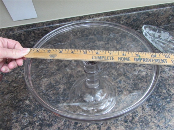 VINTAGE PRESSED GLASS SERVING DISHES