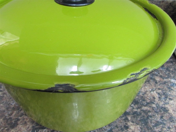 VINTAGE ENAMEL POTS