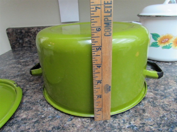 VINTAGE ENAMEL POTS
