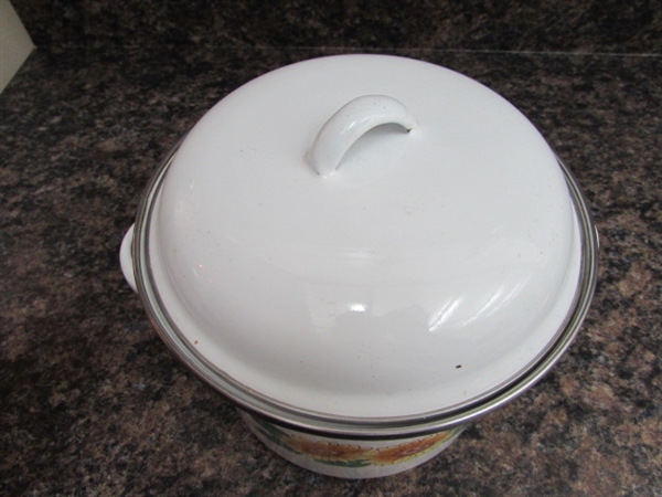 VINTAGE ENAMEL POTS