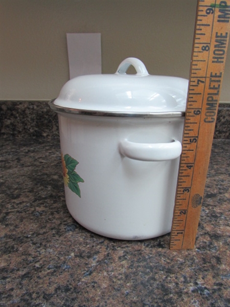VINTAGE ENAMEL POTS