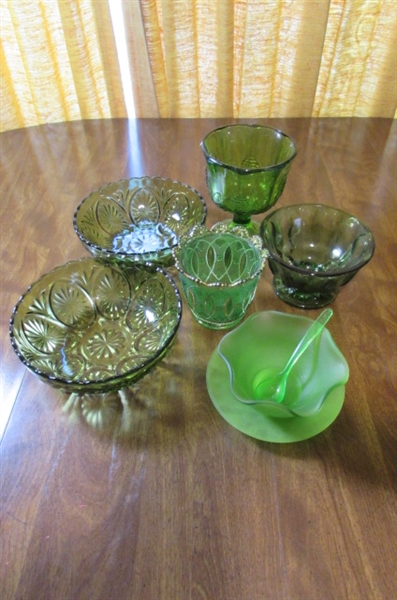 VINTAGE GREEN GLASSWARE