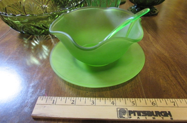 VINTAGE GREEN GLASSWARE