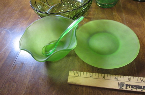 VINTAGE GREEN GLASSWARE