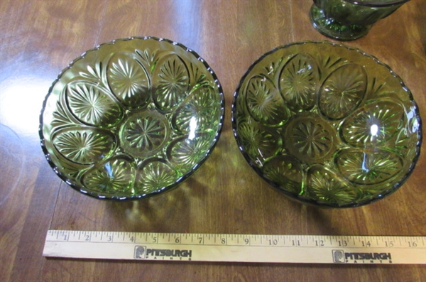 VINTAGE GREEN GLASSWARE