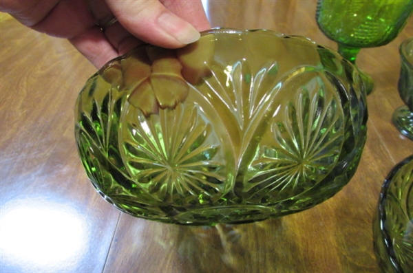 VINTAGE GREEN GLASSWARE
