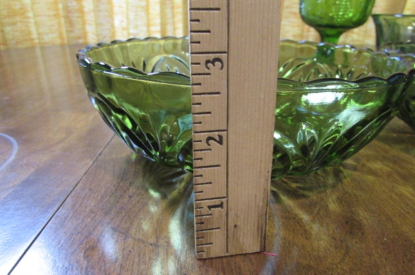 VINTAGE GREEN GLASSWARE
