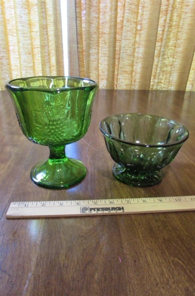 VINTAGE GREEN GLASSWARE