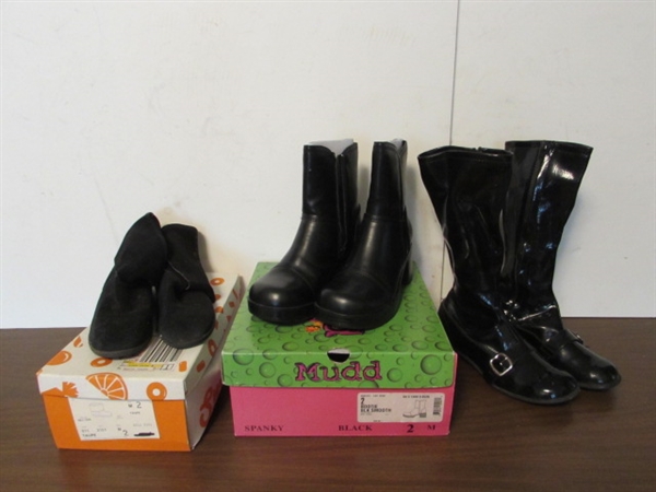 GIRLS SIZE 2 BOOTS - NEW & USED
