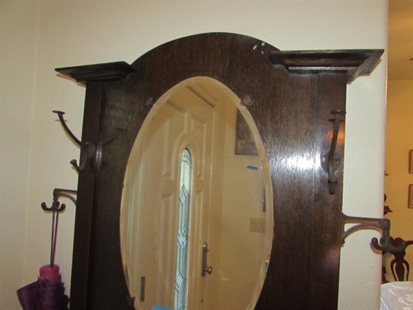 ANTIQUE HALL TREE/UMBRELLA STAND
